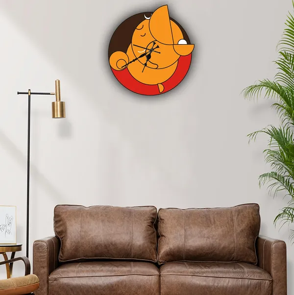 Mdf_Wood_Rustic_Ganesha_Black_Wall_Art