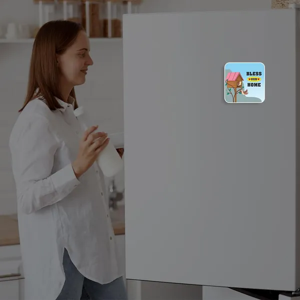 Mdf_Devotional_Multicolor_God_Bless_My_Home_Fridge_Magnet