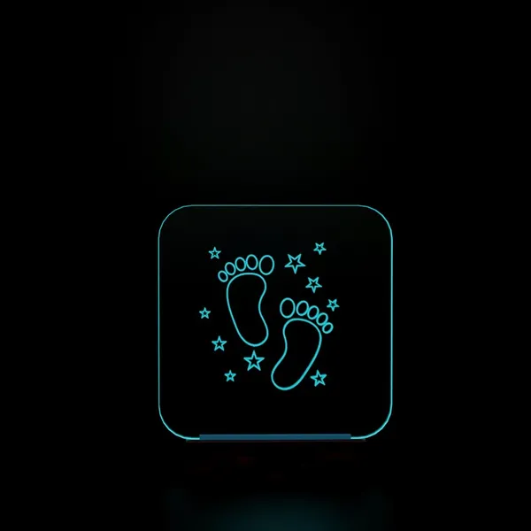 Acrylic_Baby_Footprints_LED_Night_Light_With_Remote_Control