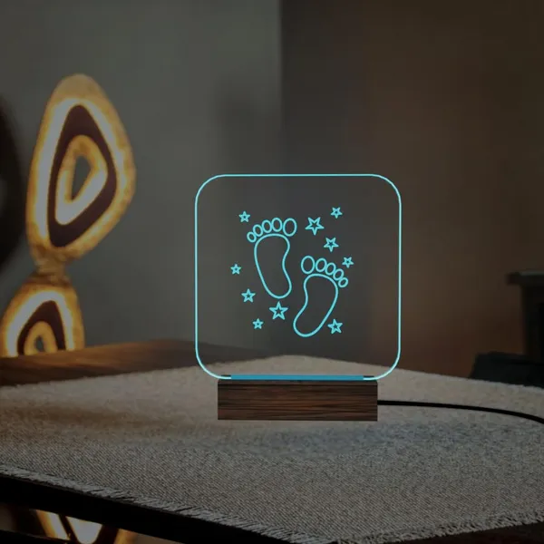 Acrylic_Baby_Footprints_LED_Night_Light_With_Remote_Control