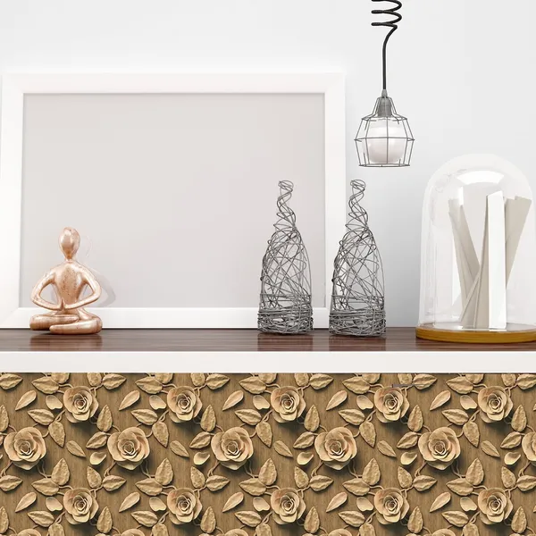 Pvc_Stain_Resistant_Brown_Wallpaper