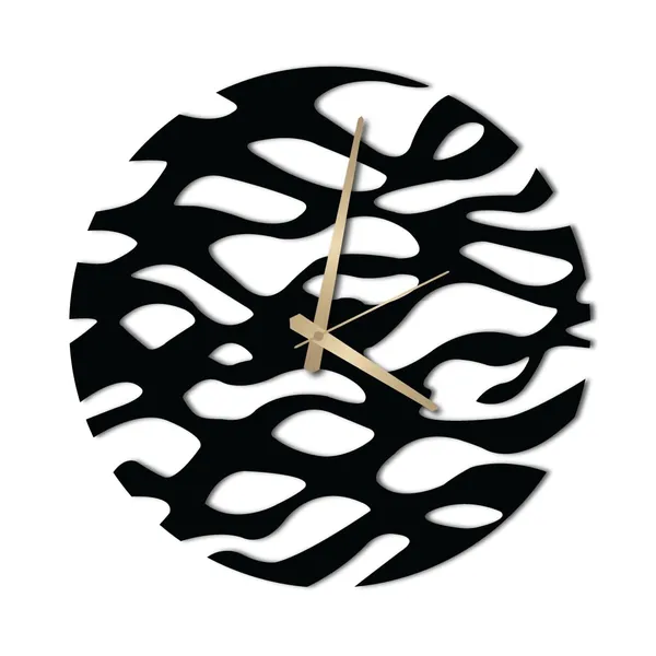 Plastic_Mdf_Spiritual_Gold_And_Brown_Designer_Wall_Clock