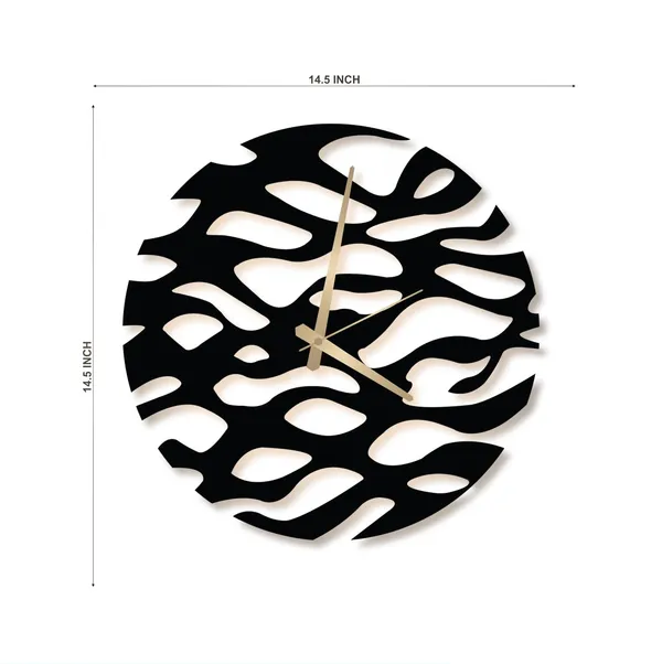 Plastic_Mdf_Spiritual_Gold_And_Brown_Designer_Wall_Clock