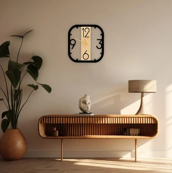 Wood_Minimalist_Black_Round_Wall_Clock