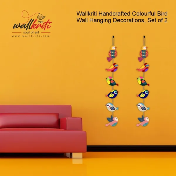 Mdf_Vinyl_Multicolour_Decorative_Bird_Wall_Hanging
