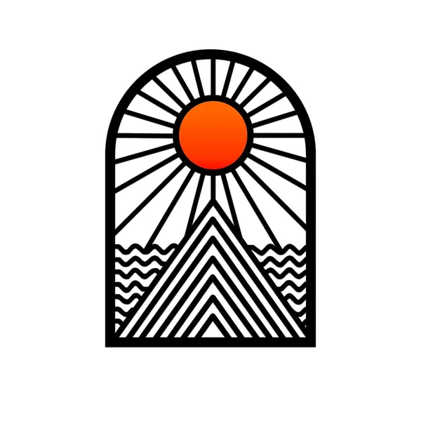 Mdf_Modern_Geometric_Sun_Ray_Black_Orange_Wall_Art