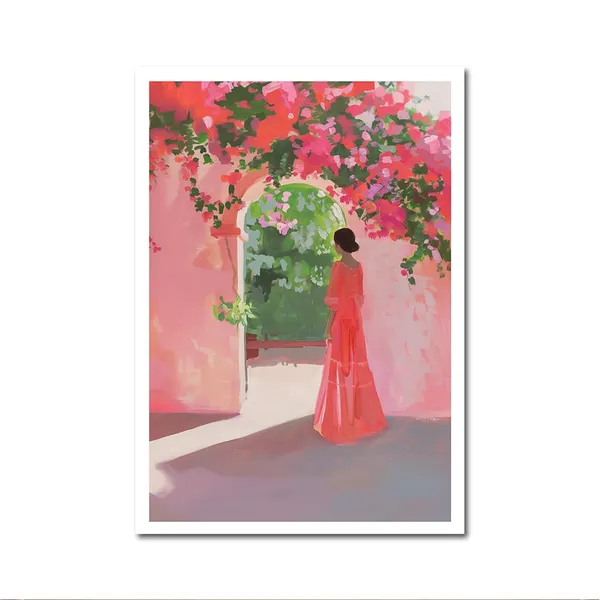 Canvas_Floral_Archway_Pink_Figurative_Wall_Painting
