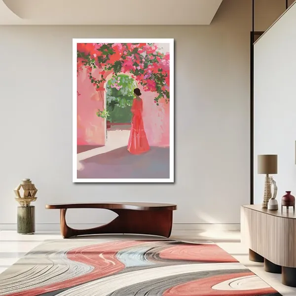 Canvas_Floral_Archway_Pink_Figurative_Wall_Painting