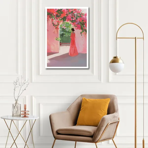 Canvas_Floral_Archway_Pink_Figurative_Wall_Painting