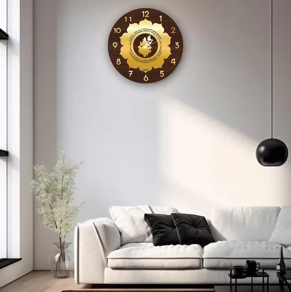 Mdf_Wood_Traditional_Shiva_Sanskrit_Shloka_Wall_Clock