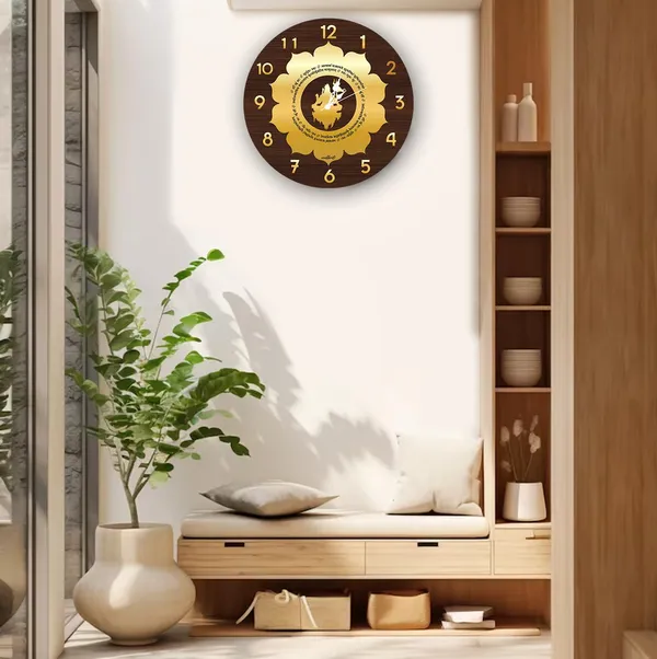 Mdf_Wood_Traditional_Shiva_Sanskrit_Shloka_Wall_Clock