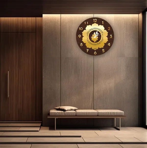 Mdf_Wood_Traditional_Shiva_Sanskrit_Shloka_Wall_Clock