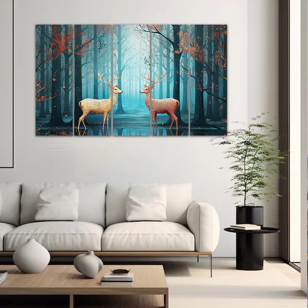 Paper_Nature_Misty_Forest_Deer_3-Panel_Wall_Art