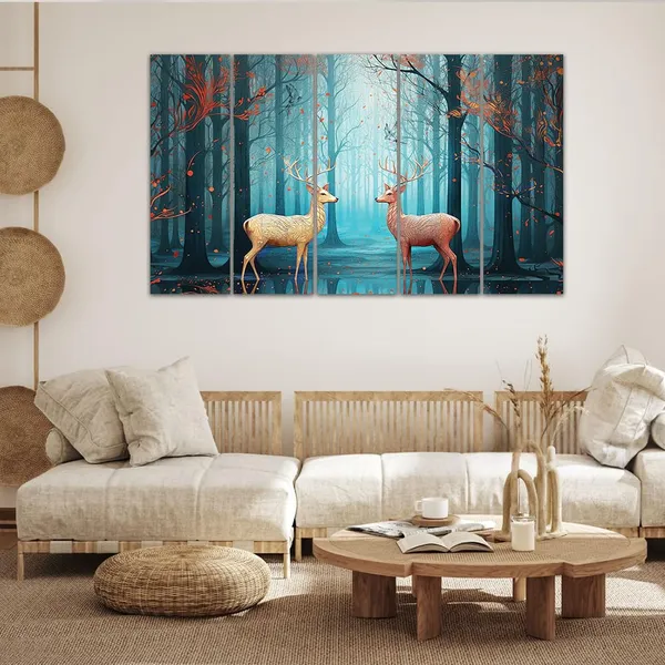 Paper_Nature_Misty_Forest_Deer_3-Panel_Wall_Art