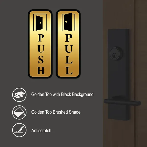 Acrylic_Metal_Gold_Black_Push_Pull_Door_Sign_Set