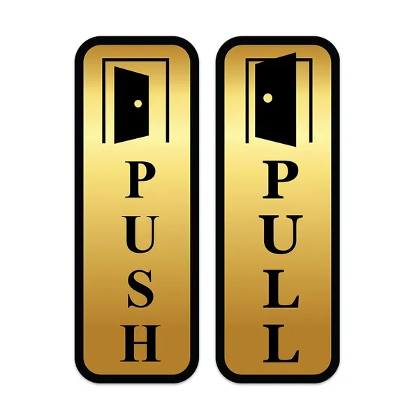 Acrylic_Metal_Gold_Black_Push_Pull_Door_Sign_Set