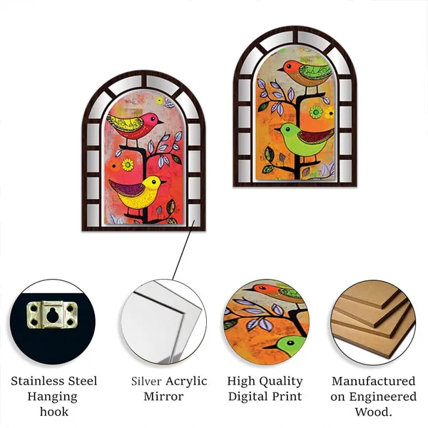 Paper_Folk_Art_Bird_Arched_Window_Frame_Wall_Art_Set