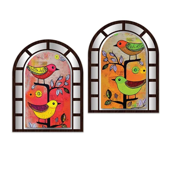 Paper_Folk_Art_Bird_Arched_Window_Frame_Wall_Art_Set
