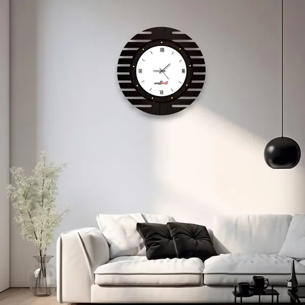 Mdf_Wood_Modern_Roman_Numeral_Brown_Gold_Wall_Clock