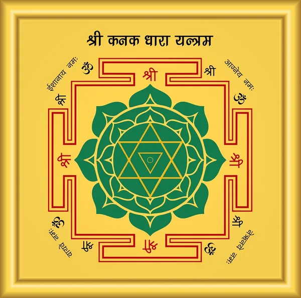 Wood_Spiritual_Shri_Kanak_Dhara_Yantra_Gold_Green_Home_Decor