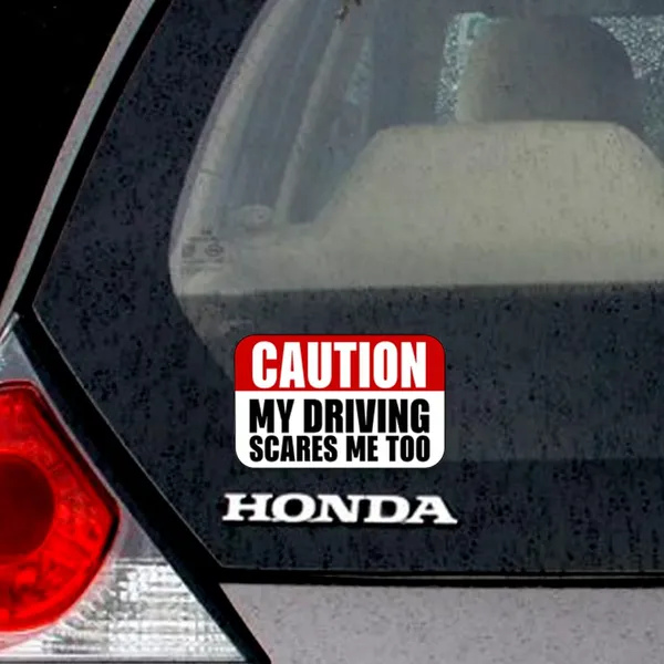 Vinyl_Red_Black_Caution_Humorous_Car_Bumper_Sticker