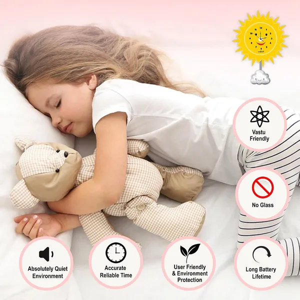 Yellow_Plastic_Smiling_Sun_Kids_Wall_Clock