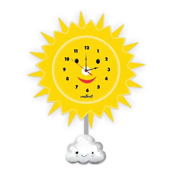Yellow_Plastic_Smiling_Sun_Kids_Wall_Clock