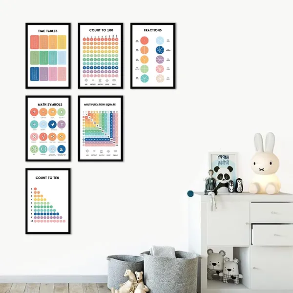 Paper_Educational_Math_Tables_Counting_Framed_Poster_Set_Of_6