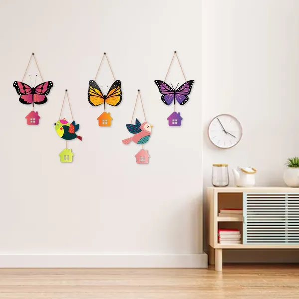 Paper_Whimsical_Butterfly_Bird_House_Wall_Hanging_Set