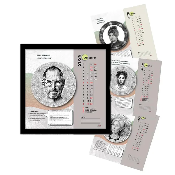 2026_Illustrated_Portraits_Desk_Calendar_With_Motivational_Quotes