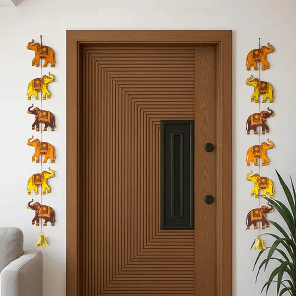 Wood_Metal_Multicolour_Traditional_Elephant_Wall_Hanging