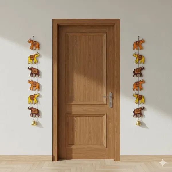Wood_Metal_Multicolour_Traditional_Elephant_Wall_Hanging