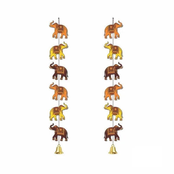 Wood_Metal_Multicolour_Traditional_Elephant_Wall_Hanging