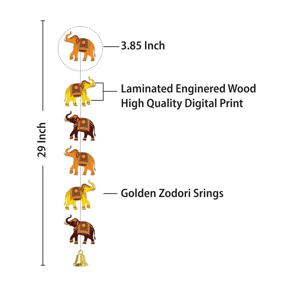 Wood_Metal_Multicolour_Traditional_Elephant_Wall_Hanging