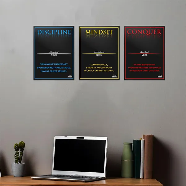 Paper_Motivational_Discipline_Mindset_Conquer_Poster_Set