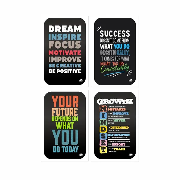 Paper_Floral_Daisy_Motivational_Quote_Framed_Poster_Set_Of_4