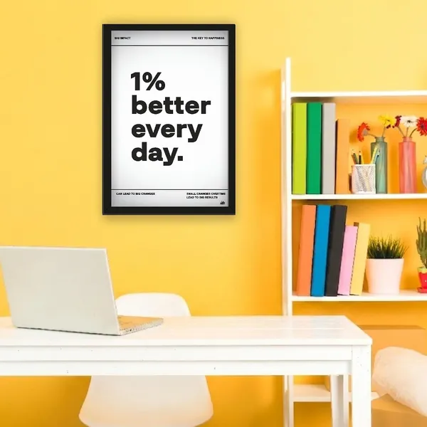 Paper_Minimalist_1%_Better_Every_Day_Framed_Motivational_Poster