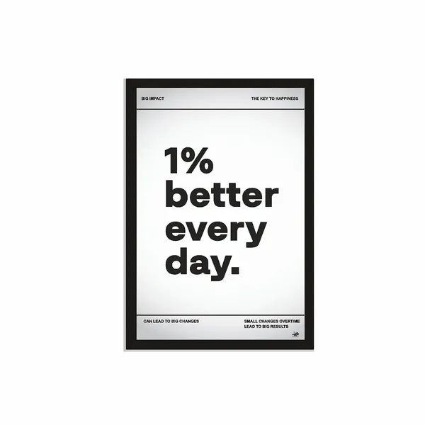 Paper_Minimalist_1%_Better_Every_Day_Framed_Motivational_Poster