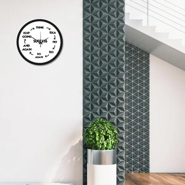 Plastic_Mdf_Motivational_Success_Cycle_Black_White_Wall_Clock