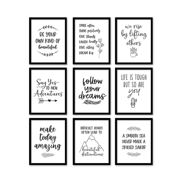 Paper_Black_White_Hand-Lettered_Motivational_Wall_Art_Set_Of_9