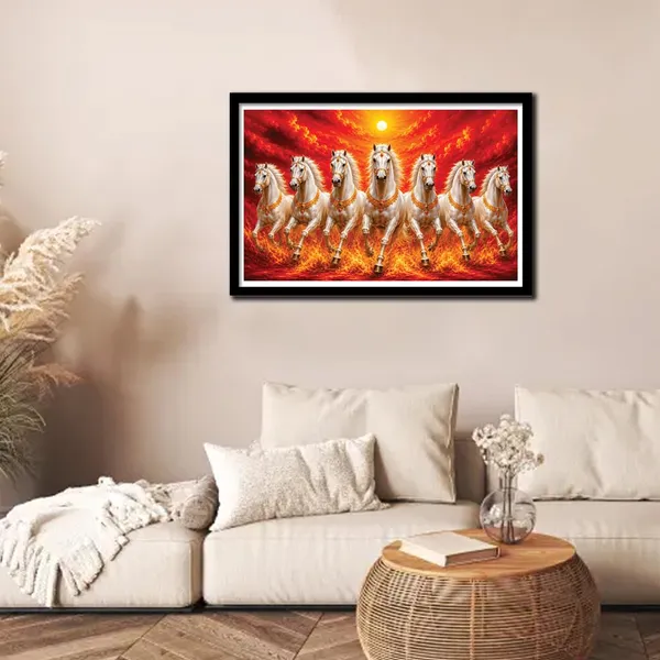 Paper_Vastu_Seven_Running_White_Horses_Wall_Painting
