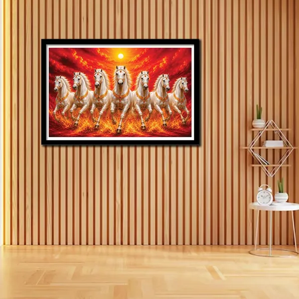 Paper_Vastu_Seven_Running_White_Horses_Wall_Painting