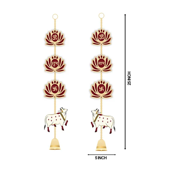 Wood_Multicolour_Lotus_Om_Auspicious_Wall_Hanging