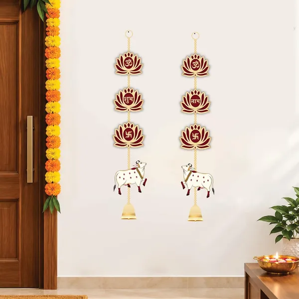 Wood_Multicolour_Lotus_Om_Auspicious_Wall_Hanging