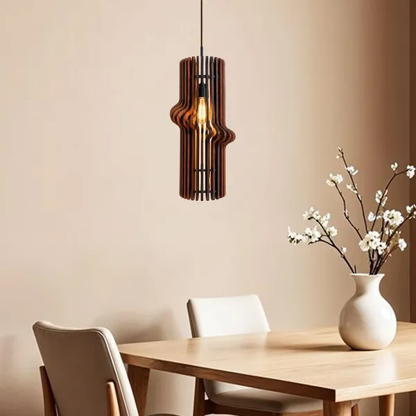 Wood_Dark_Walnut_Cylindrical_Slat_Wave_Pendant_Light
