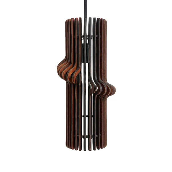 Wood_Dark_Walnut_Cylindrical_Slat_Wave_Pendant_Light