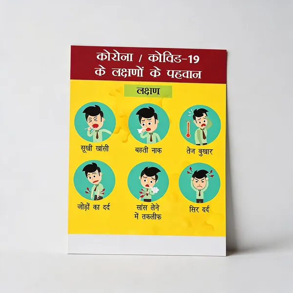 Mdf_Hindi_Covid_Safety_Instructions_Red_Wall_Sticker