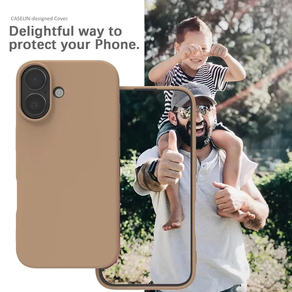 Premium_Silicone_Phone_Case_for_iPhone_16_Plus_-_Brown_Tan