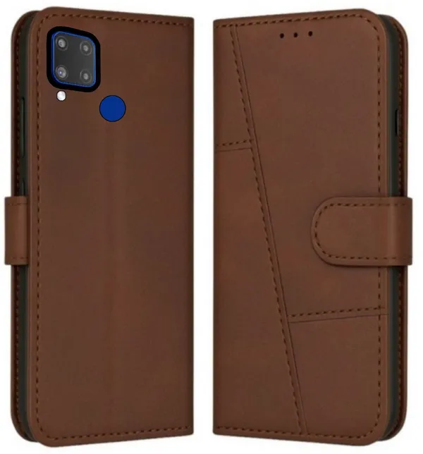 Flip_Cover_for_REALME_C15_(Brown,_Magnetic_Case,_Leather,_Pack_of:_1)