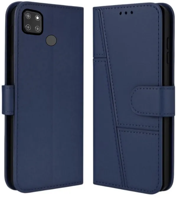 Flip_Cover_for_REALME_NARZO_20_(Blue,_Magnetic_Case,_Leather,_Pack_of:_1)
